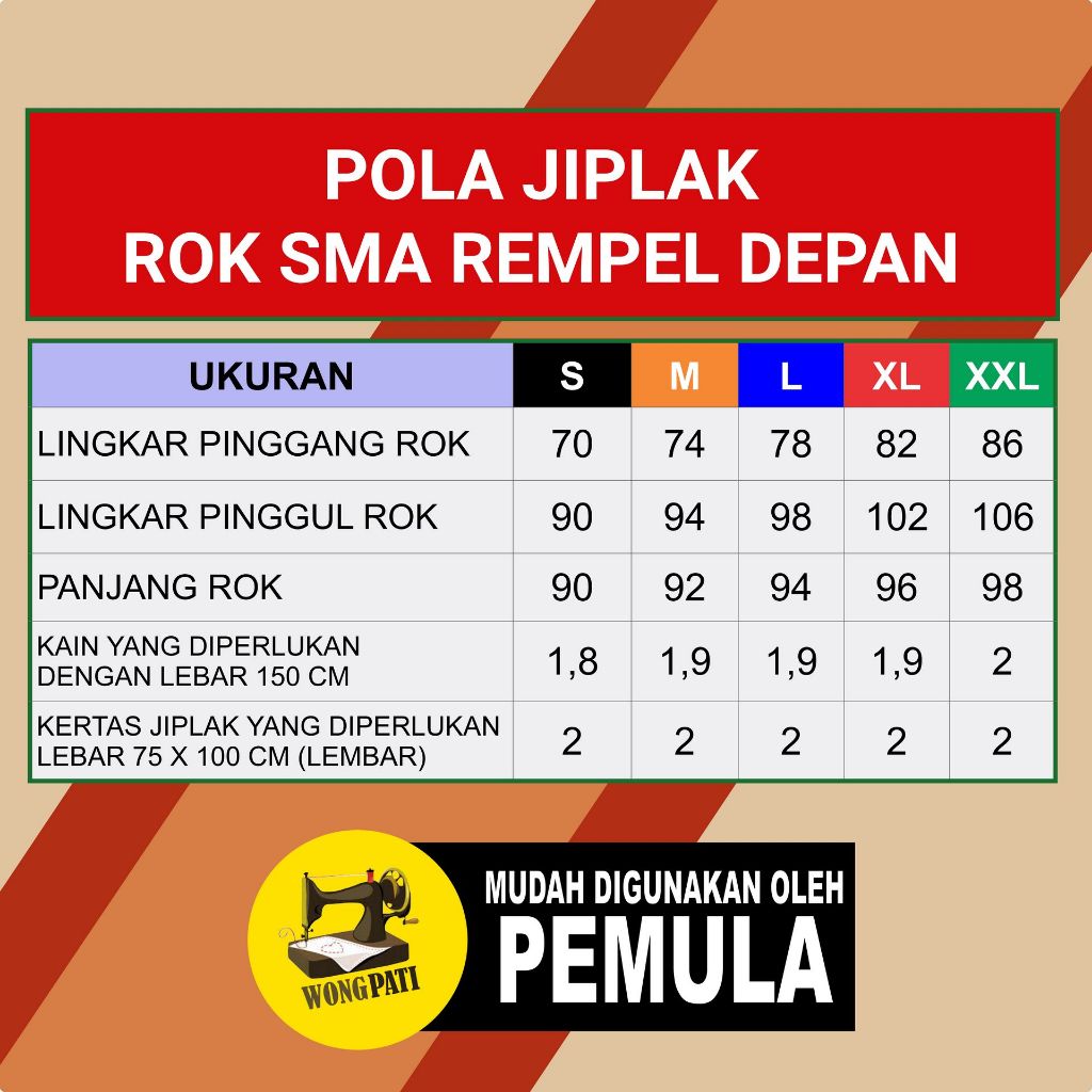 Kinder Dstore Pola Jiplak Rok Sma Rempel Depan