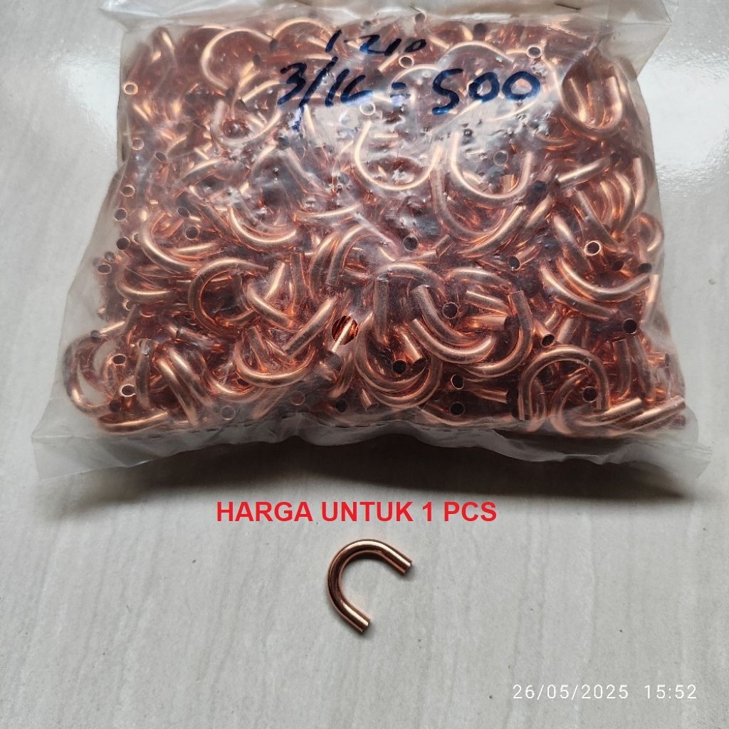1 pcs Uben 3/16 ac rumah indor ac 3/16 ubend ubin u bend tembaga ac biasa U-BEND / UBEN / U BEN AC T
