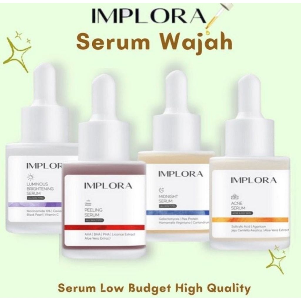 IMPLORA SERUM WAJAH PEELING ACNE LUMINOUS MIDNIGHT BIRD NEST