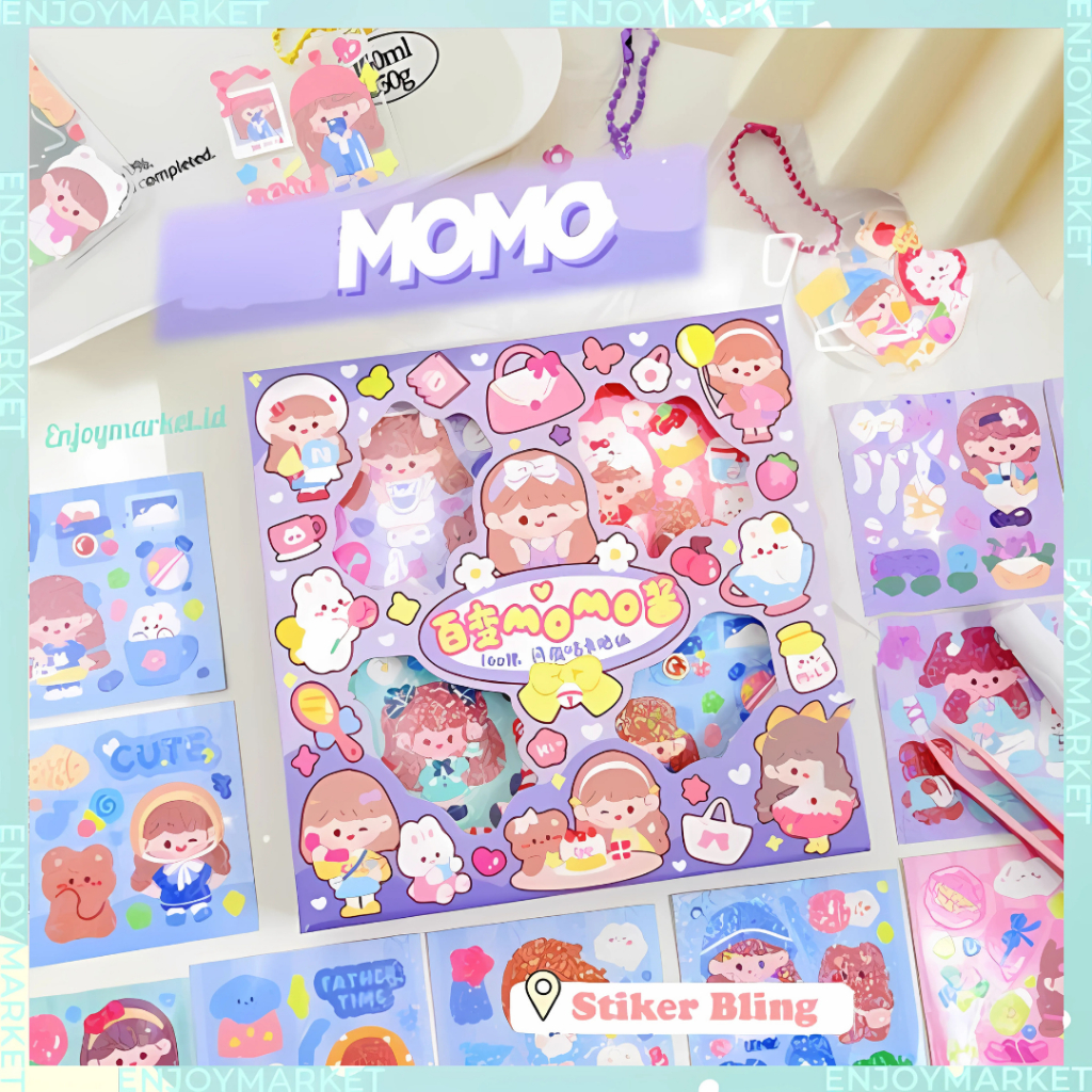 

Stiker Momo 1 Box Isi 100 Lembar Buat Dekor Kpop Photocard Dan Gantungan Bling Mini Box