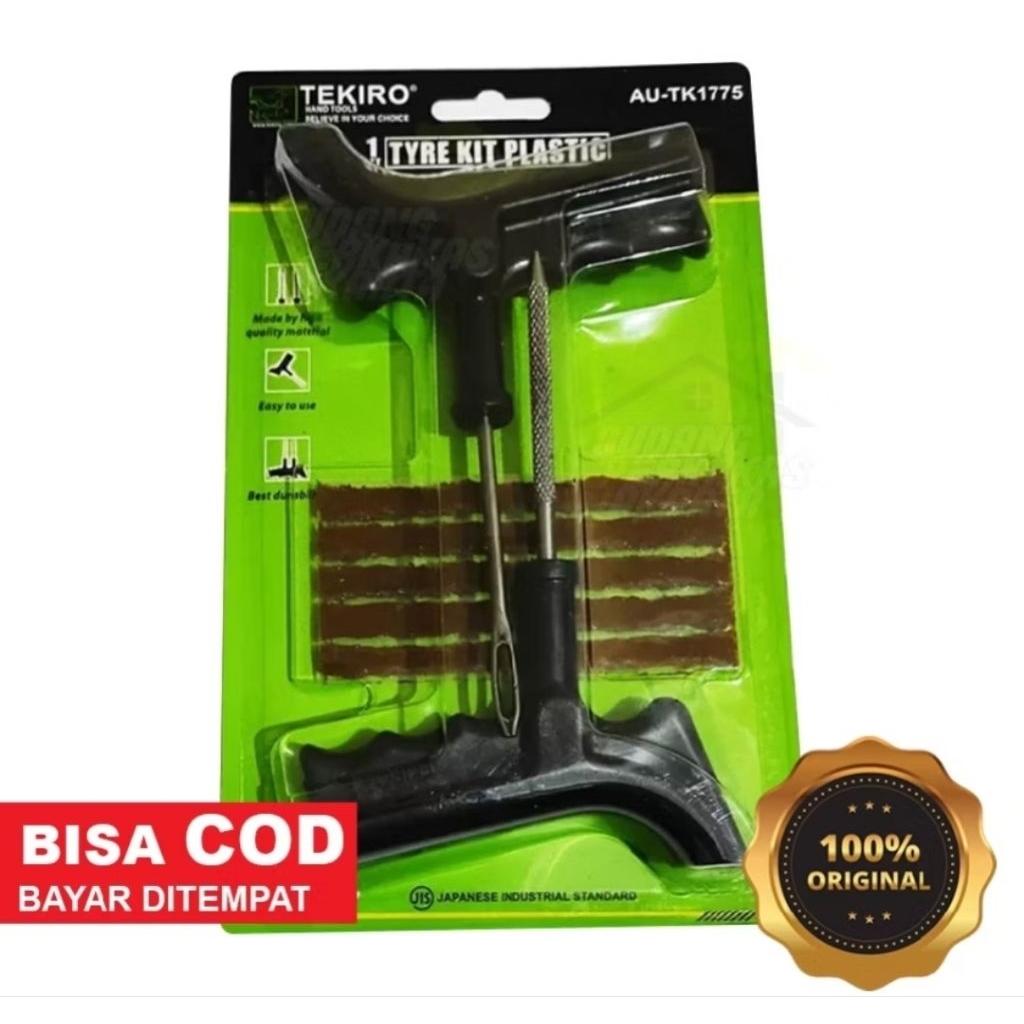 TEKIRO Alat tambal ban tubles 1set gagang plastik original