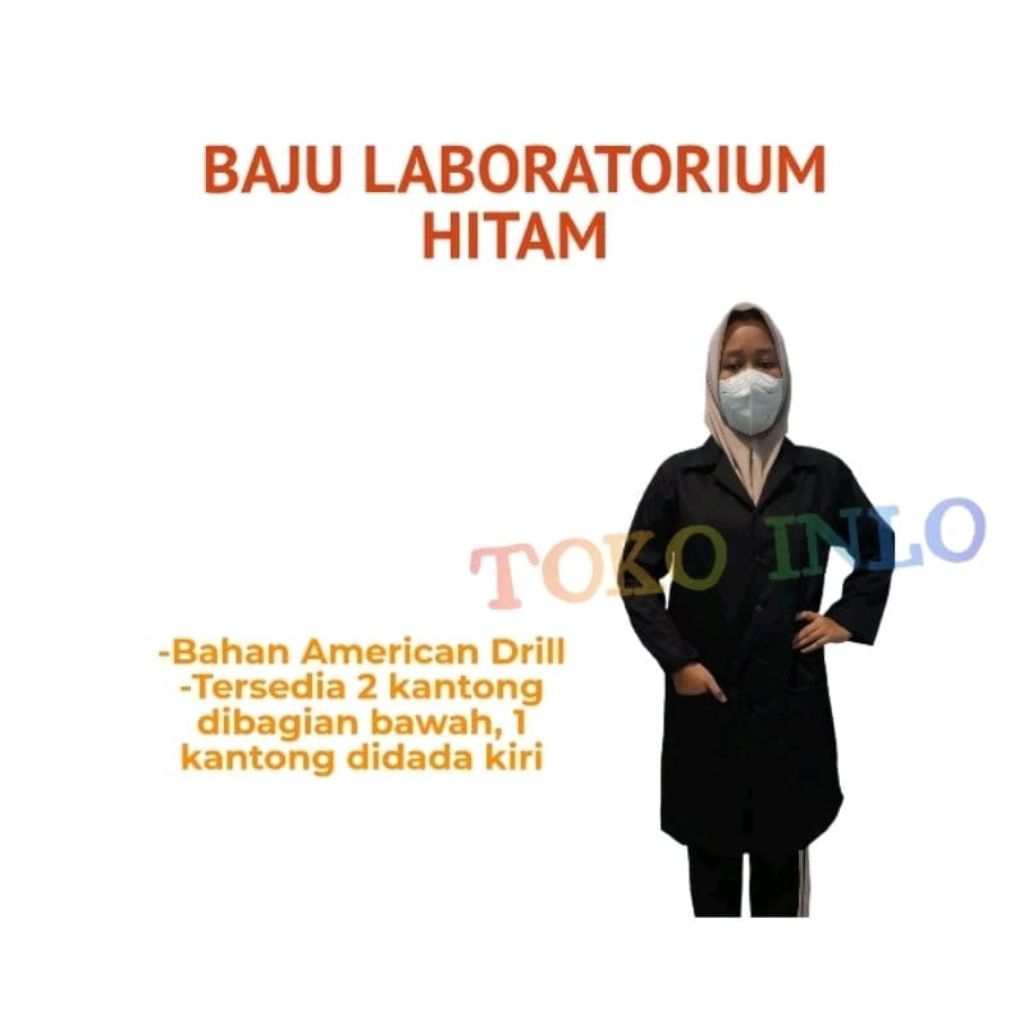 Baju Laboratorium Warna HITAM/Jas Laboratorium Warna HITAM/Jas Lab/Baju Laboratorium