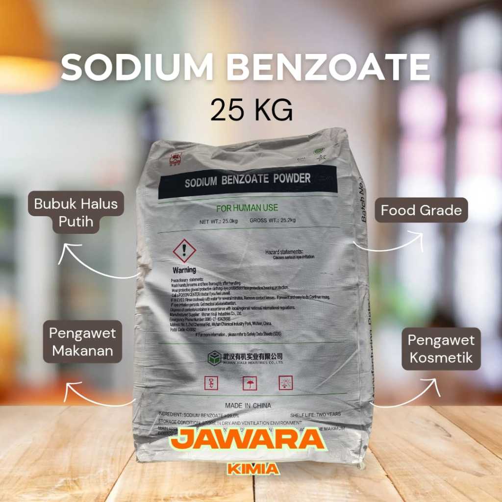 

Sodium Benzoate / Natrium Benzoate / Benzoate / Pengawet Makanan 25 kg - 1 ZAK