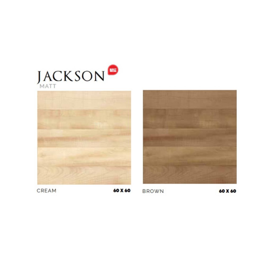 KERAMIK MERK PLATINUM TIPE JACKSON CREAM BROWN UKURAN 60X60 WARNA CREAM DAN COKLAT MOTIF CORAK KAYU 