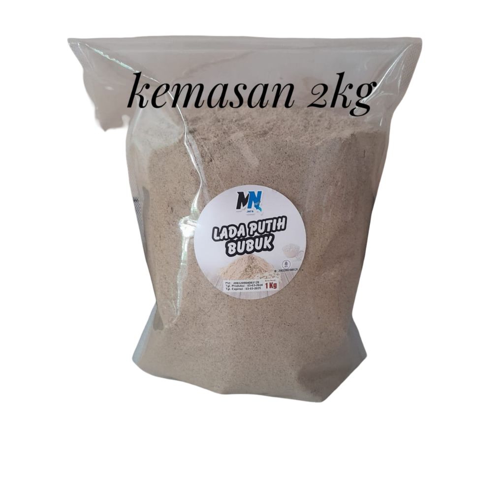 

( kemasan 2 kg) Lada Putih Bubuk Original 2kg / Lada Putih Bangka Bubuk Original