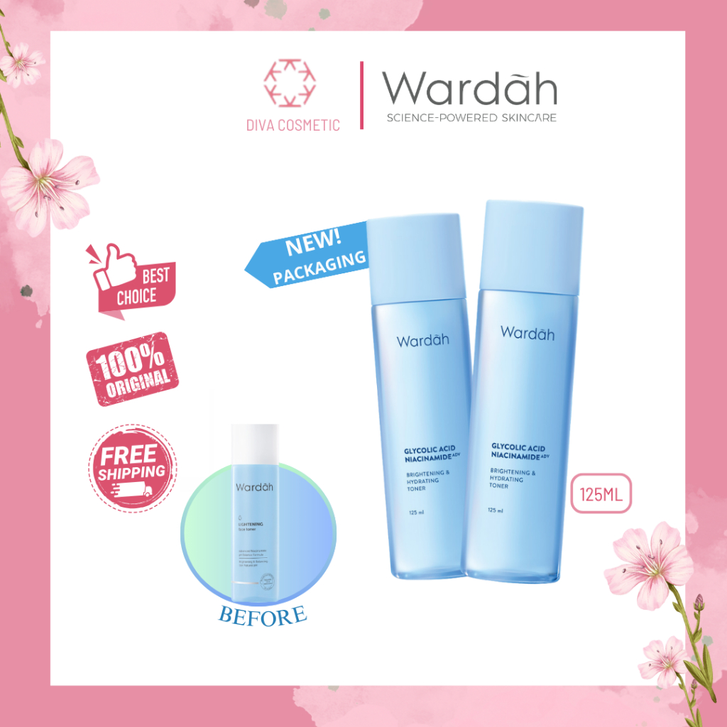 DIVA - Wardah Glycolic Acid Niacinamide ADV Brightening Hydrating Toner 125 ml - Skincare