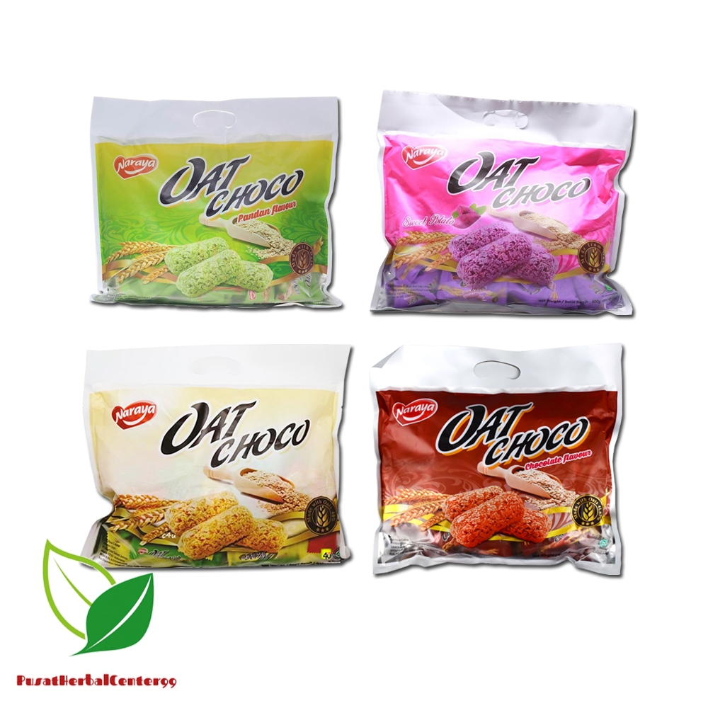 

Naraya Oat Choco 400gr | Camilan Sehat Isi 40 pcs | Original - Cokelat - Pandan - Ubi Ungu