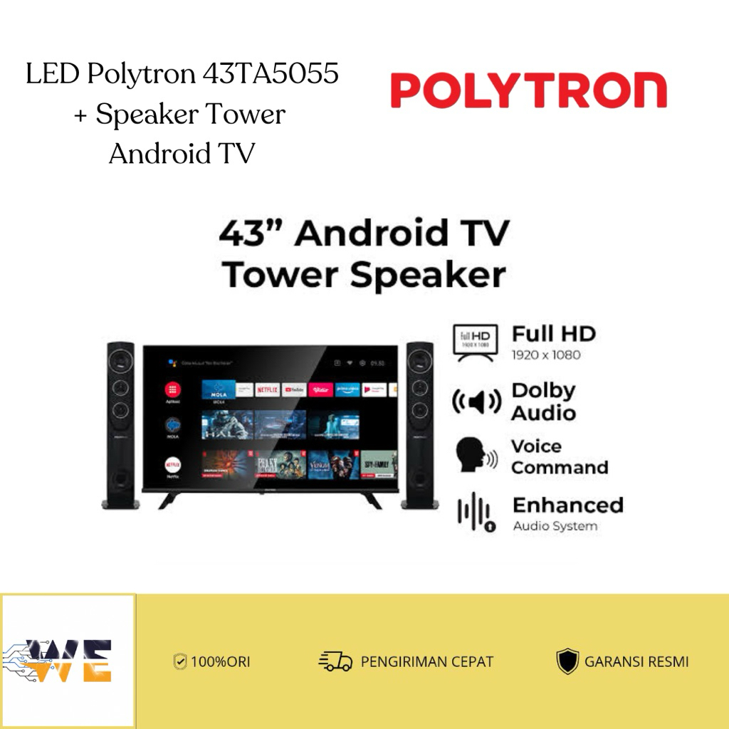 LED TV Polytron 43TA5055 + Speaker Tower (43in)