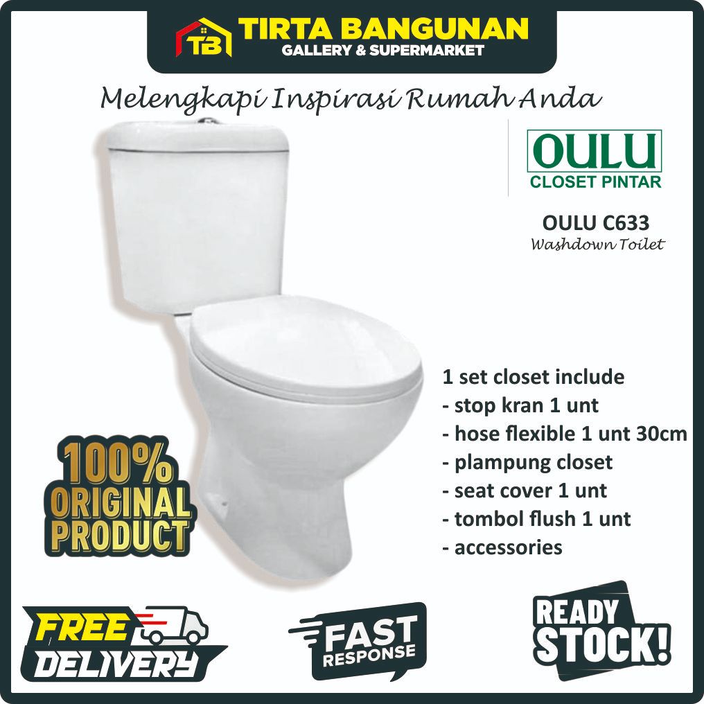 [PASTI READY] OULU C633 CLOSET / KLOSET DUDUK SORENTO DUAL FLUSH WASHDOWN