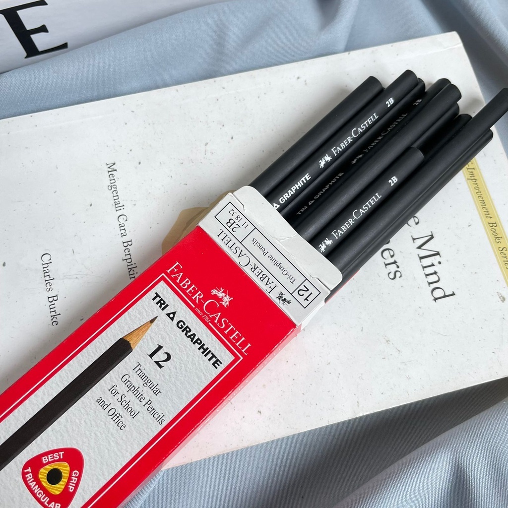 

PENSIL TRI GRAPHITE 2B BLACK UNSHARP ISI 12 FABER-CASTEL 111832