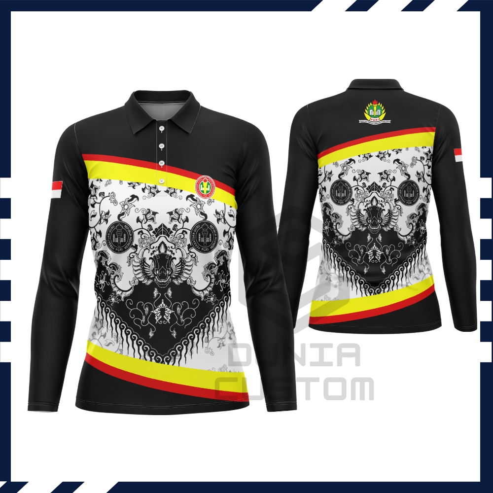 Baju Kaos Wanita Batik PGRI Lengan Panjang Fullprint