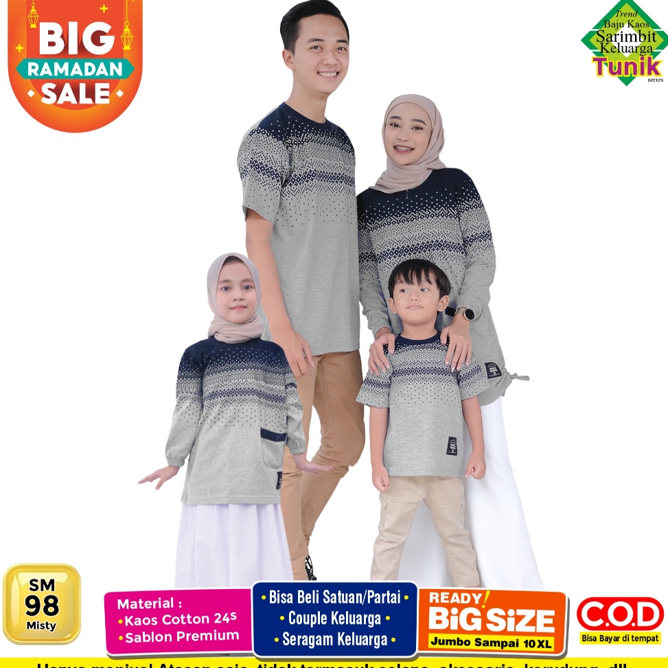 KODE C73C SHAFA MARWAH Kaos Sarimbit Keluarga Original  Baju Couple Atasan Tunik Family Set SM98 Mis