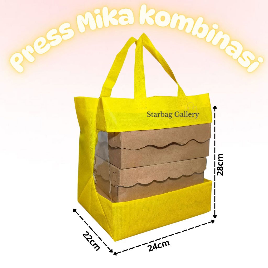 

(12pcs/1 lusin )Tas Press Mika Kombinasi Spunbound