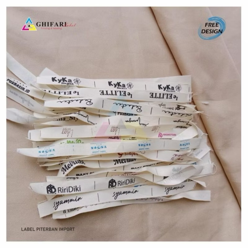 

label katun 1.3 cm 500 pcs ,label baju , label baju anak , label katun custom ,label baju , label custom design ,