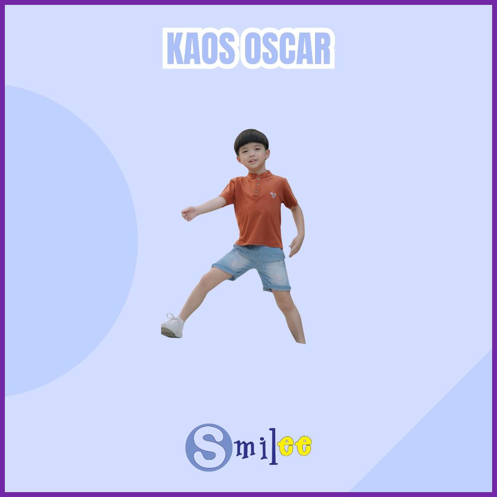 Kaos Anak Cowok Oscar Smilee Warna Coklat Tua Size 1-5 Tahun