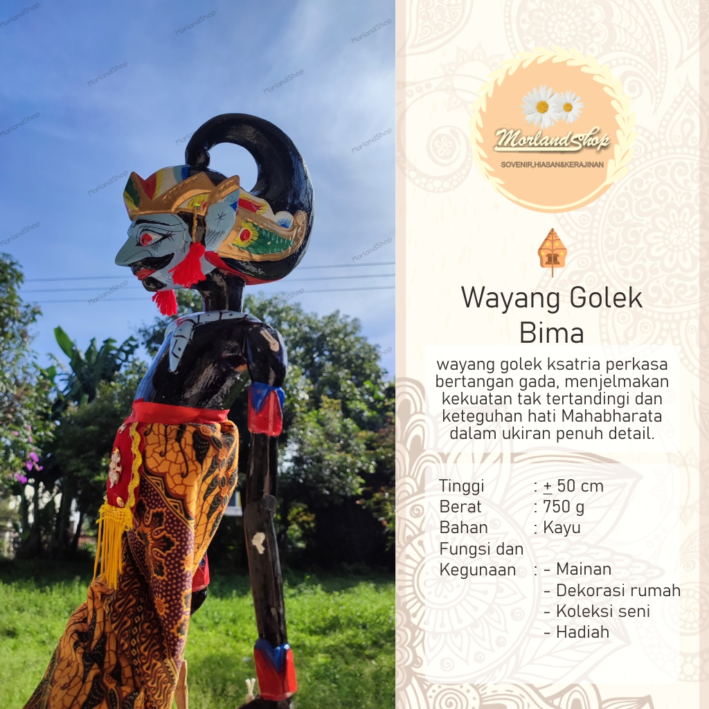 WAYANG GOLEK,WAYANG GOLEK BIMA/WAYANG GOLEK MURAH/HIASAN/KERAJINAN/MAINAN ANAK