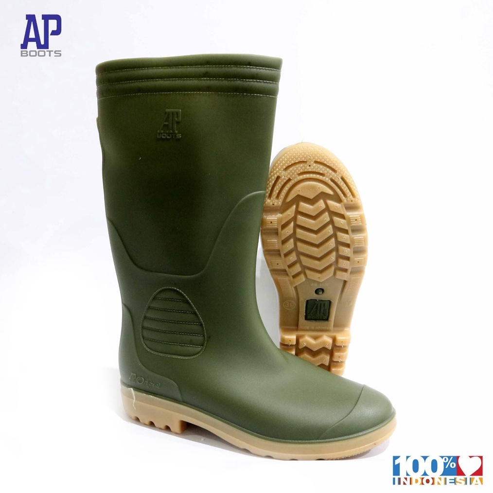 KODE G66X AP 956 GREEN 443  SEPATU BOOT SAFETY KARET  AP BOOTS