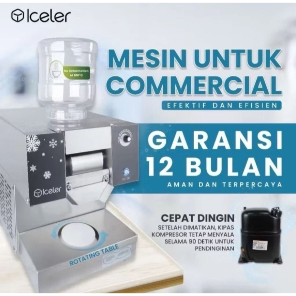 BINSO Iceler Mesin Es Bingso 1200Watt 200kg/24Jam Pembuat Es Salju