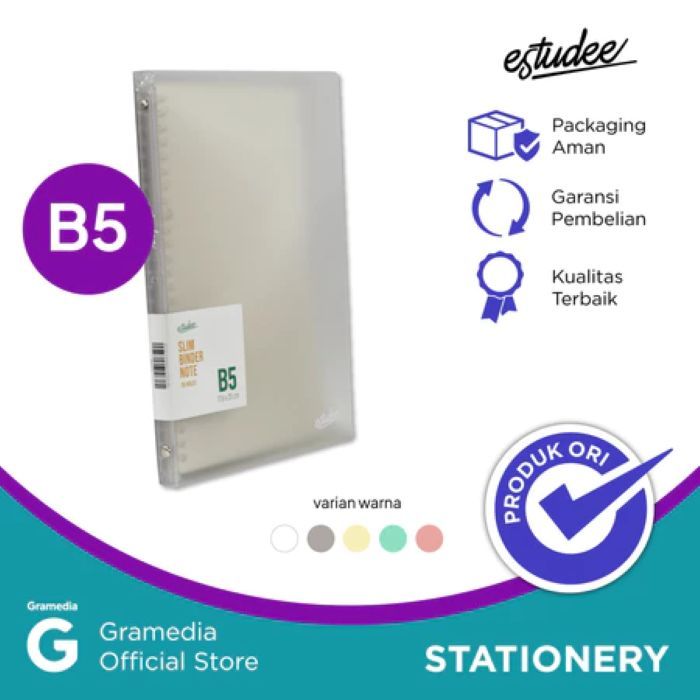 

GramediaPekanbaru -ESTUDEE BINDER NOTE SLIM B5 GREY