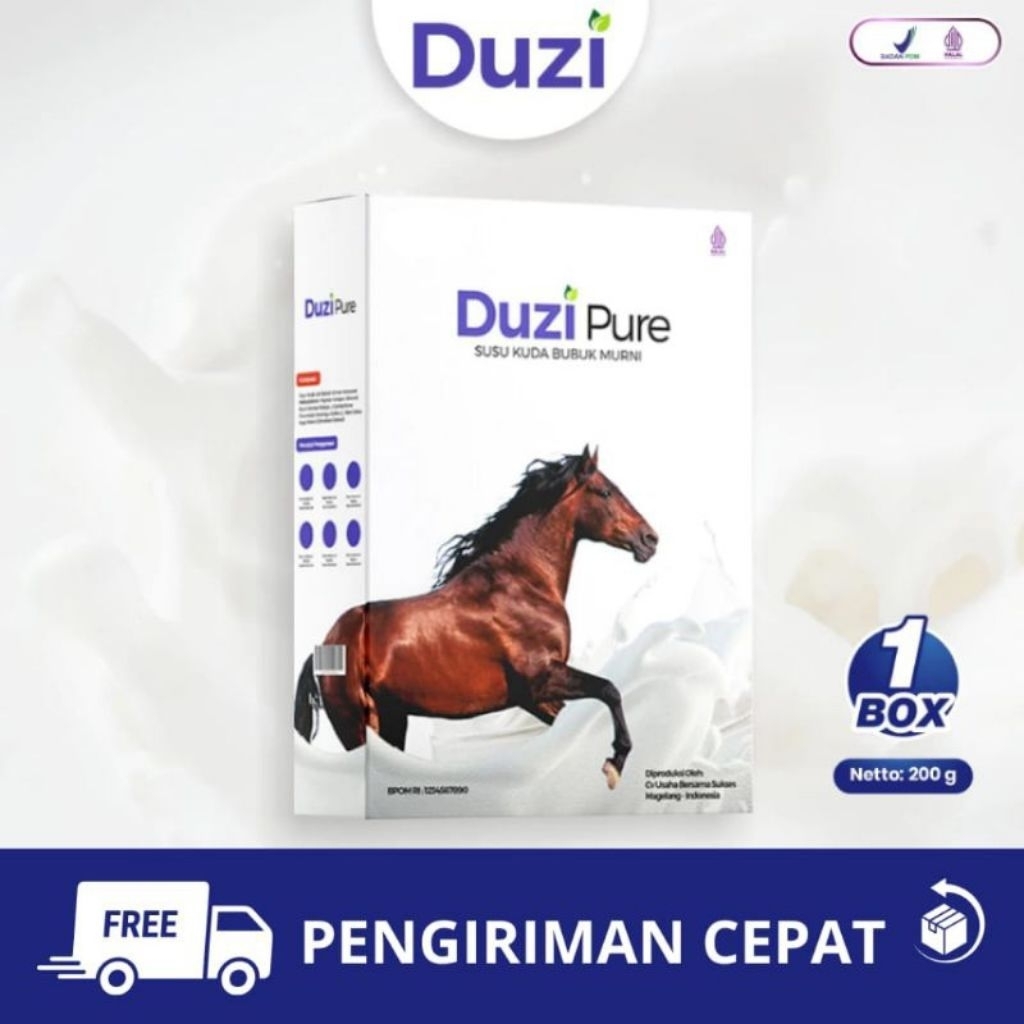 

Duzi Pure | Susu Kuda Lombok Bubuk 200gram Bpom Paket 1 Box