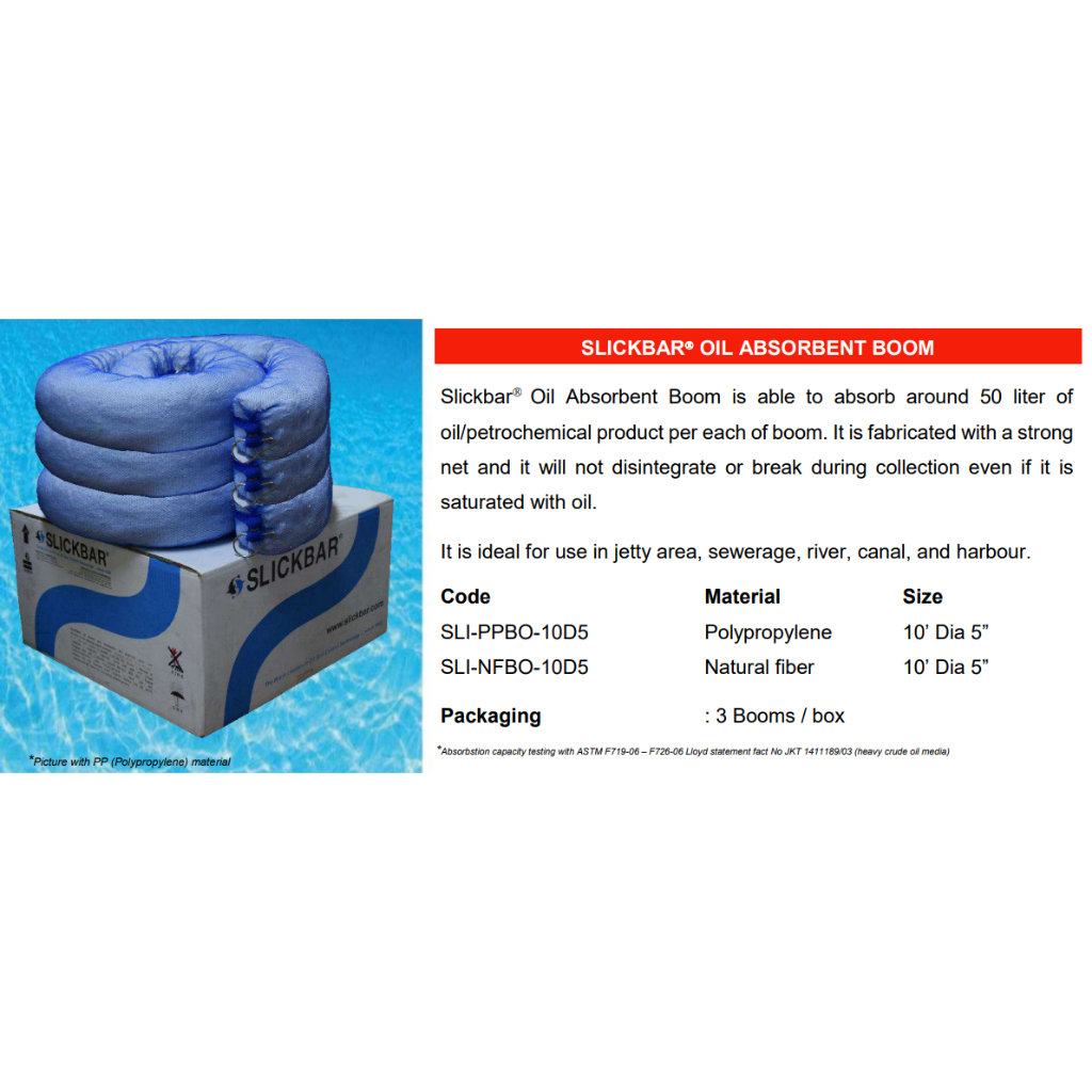 Slickbar Oil Absorbent Boom Slickbar