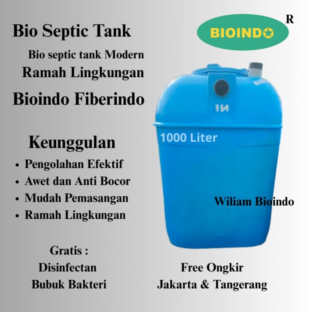 Bio septic tank 1000 liter Bioindo, septic tank biotech modern