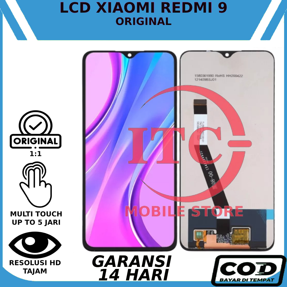 LCD TOUCHSCREEN XIAOMI REDMI 9 ORIGINAL FULLSET GARANSI GRATIS LEM LCD