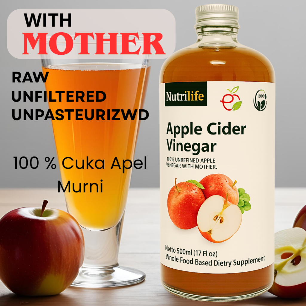 

Cuka Apel 500 ml Nutrilife Apple Cider Vinegar With Mother 100% Alami