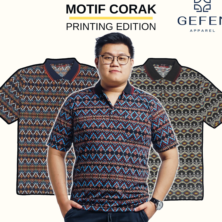 New Gefo  KAOS BATIK PRIA KAOS KERAH PRIA DEWASA KAOS BAPAK BAPAK BERKERAH