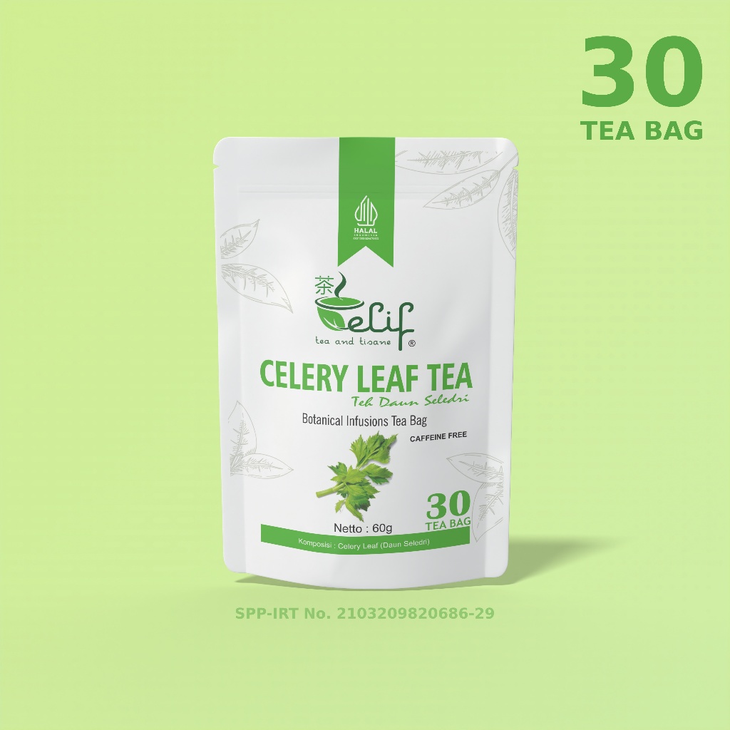 

ELIF TEA AND TISANE Celery Leaf Tea | Teh Daun Seledri | Botanical Infusions Tea Bag | 30 Tea Bag