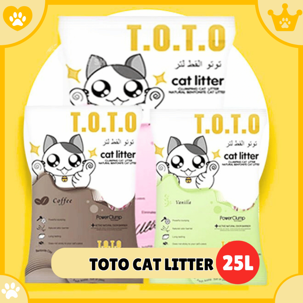 [PENGIRIMAN LUAR MAKASSAR] PASIR KUCING GUMPAL WANGI TOTO CAT 25 LITER / PASIR KUCING TOTO 25 LITER