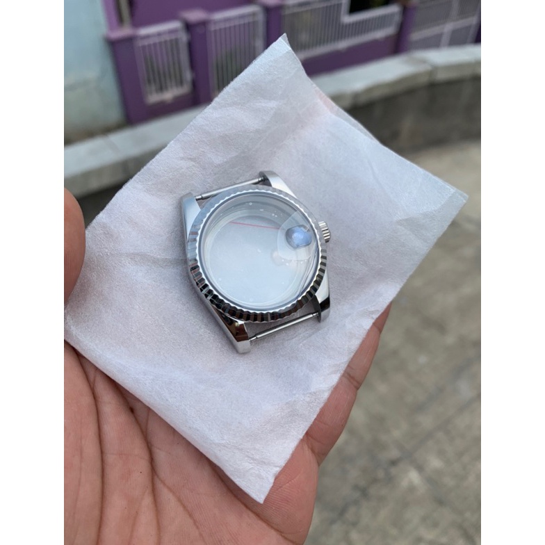 KODE G46K Case jam tangan silver stenlistell 316L 36mm nh35