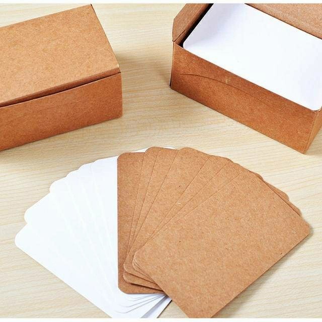 100Lembar Kartu Ucapan/ Kartu Kosong Notepad Kertas Kraft Notepad Greeting Cards