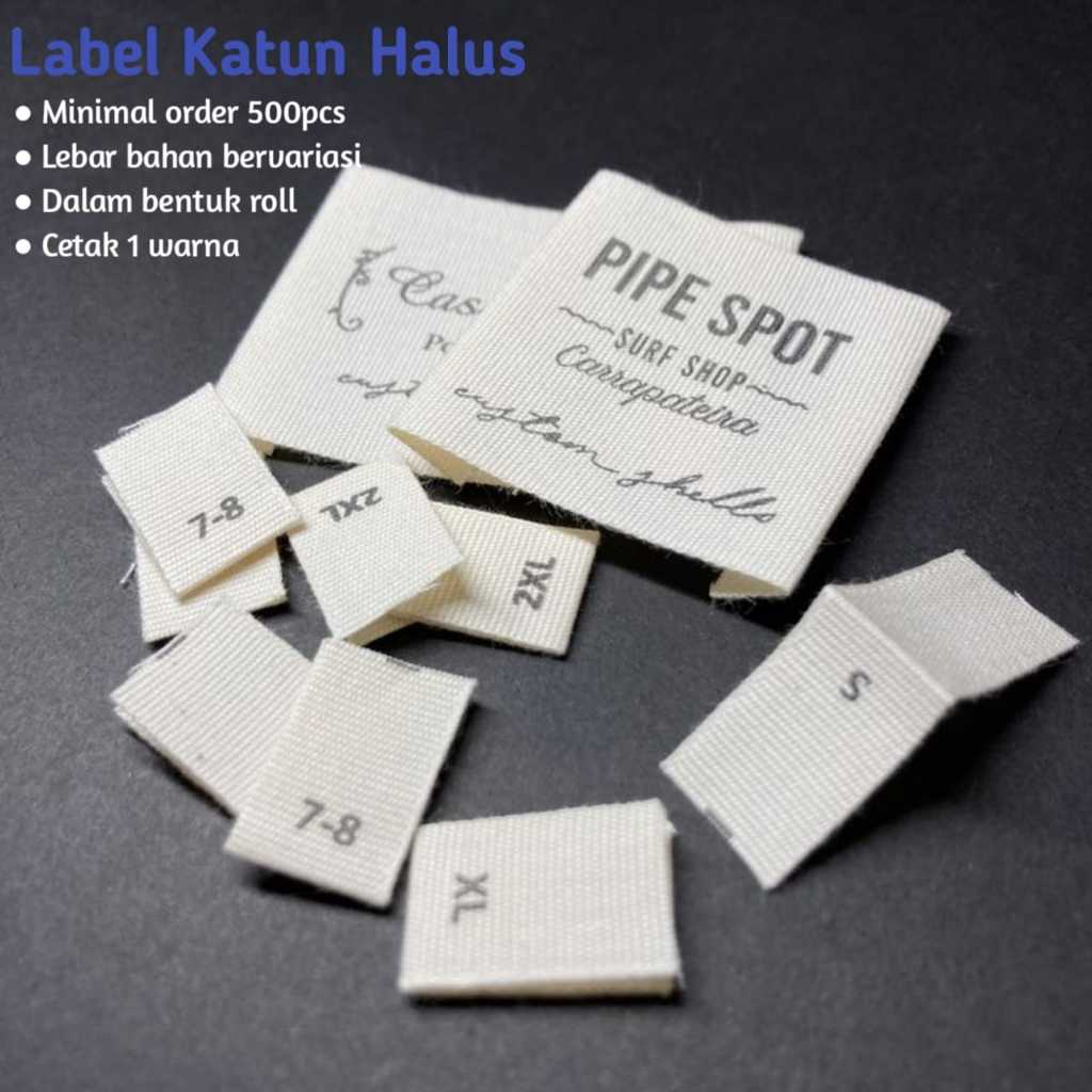 

label katun halus label baju label pakaian label kaos label kerudung label baju custom label kaos