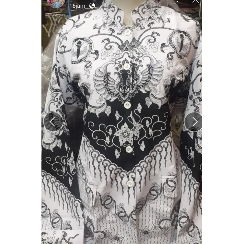 seragam pgri wanita pria kemeja batik pgri lapis furing