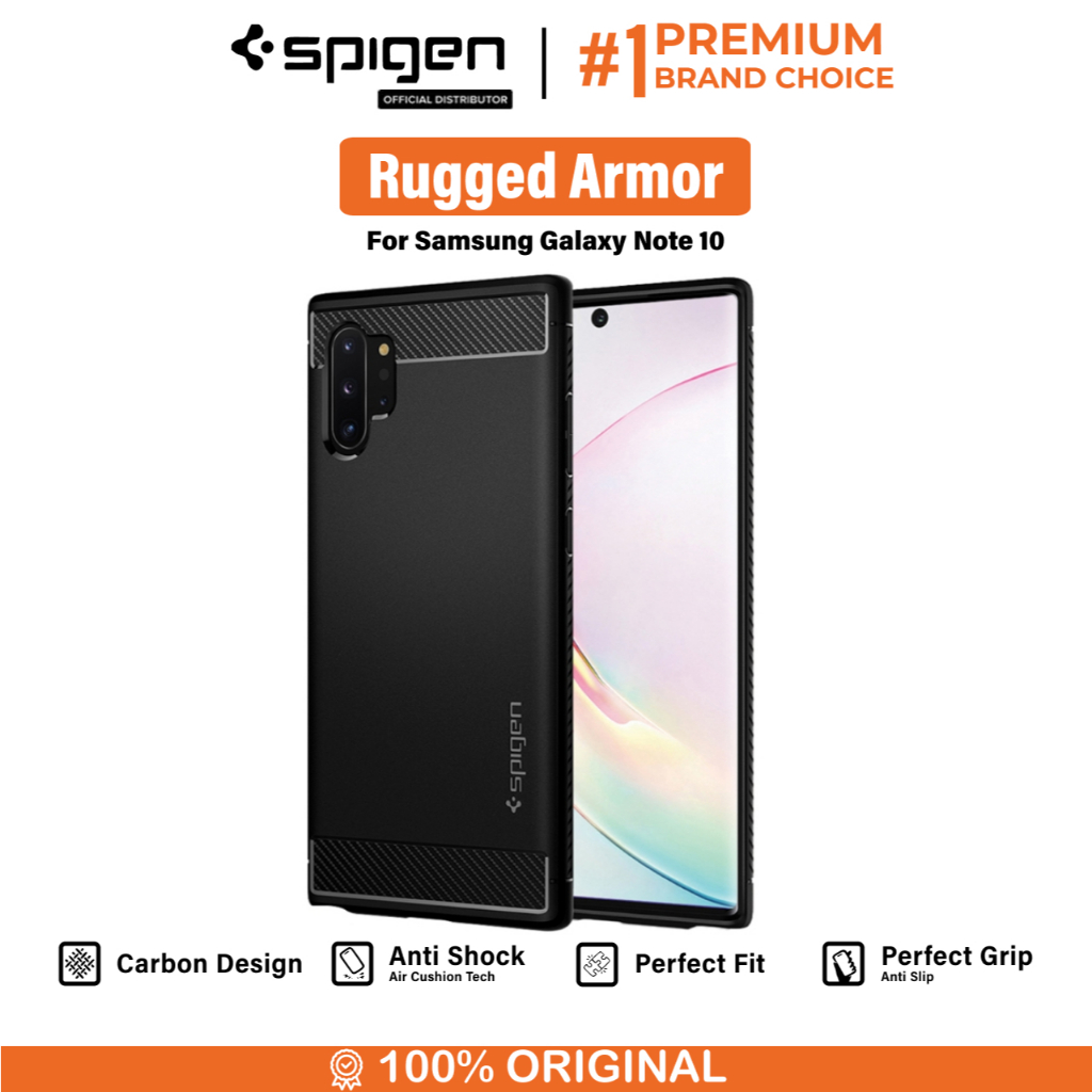 Case Samsung Galaxy Note 10 Plus / Note 10 / Note 10 Lite Spigen Rugged Armor Softcase Casing