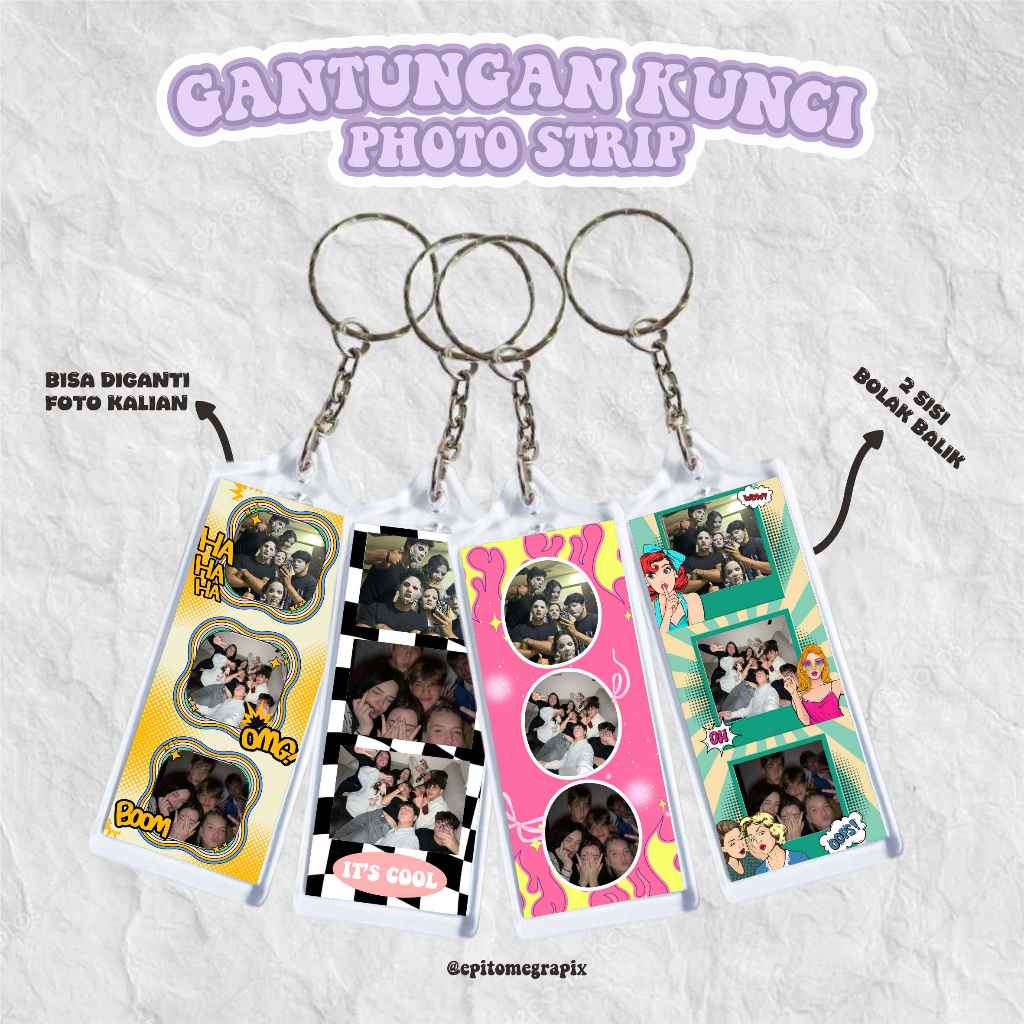 GANTUNGAN KUNCI PHOTOSTRIP CUSTOM | KEYCHAIN PHOTOSTRIP CUSTOM | GANCI PHOTOSTRIP
