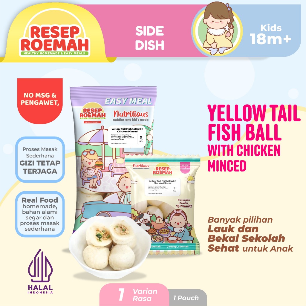 

Resep Roemah Hiwan Ikan isi Ayam Cincang / Yellow Tail Fish Ball with Chicken Minced / Kids / Homemade Frozen Food / No MSG
