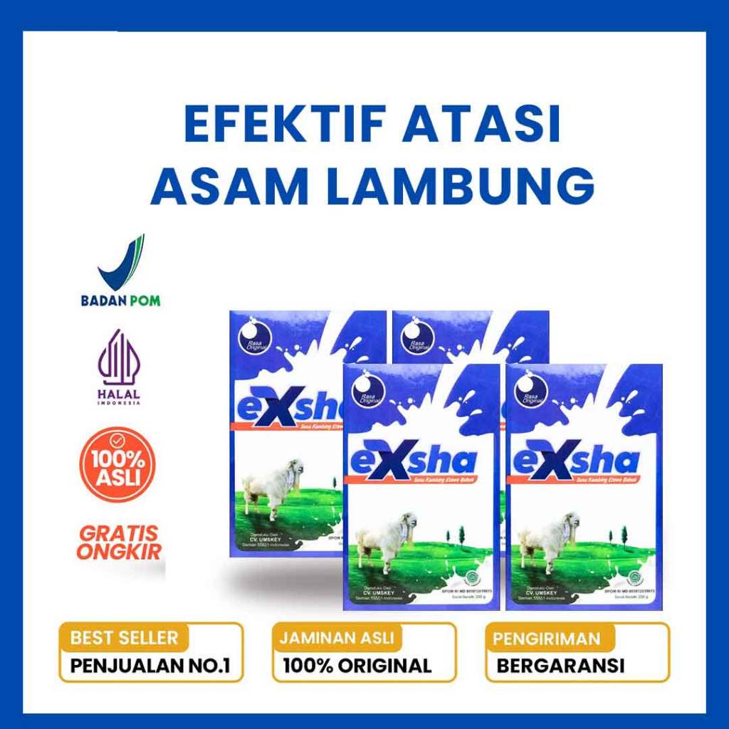 

Bundling Exsha Susu Kambing x4 Efektif Atasi Asam Lambung 200grm