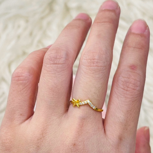 Cincin aurel pita simple elegant cute uk 10 emas asli kadar 875