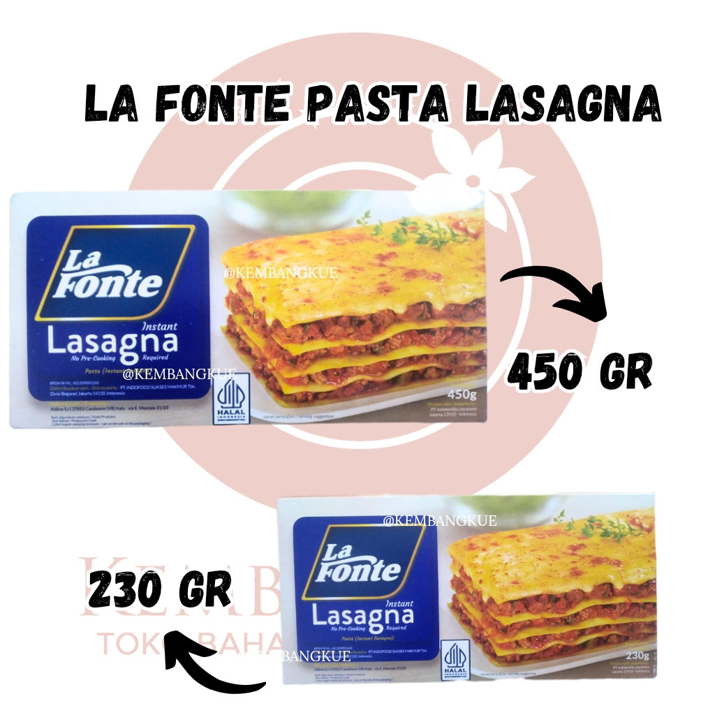 

Lafonte Kulit Lasagna 230Gr Sheet / la fonte kulit lasagna 450gr/pasta lasagna/kulit lasagna