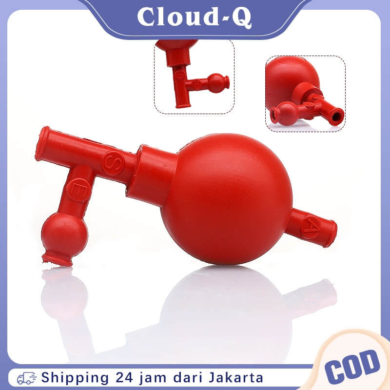Merah Pipet Filler Rubber Bulb Pipette Bulb Pipet Filler Pump Pipet Filler 3 Valve