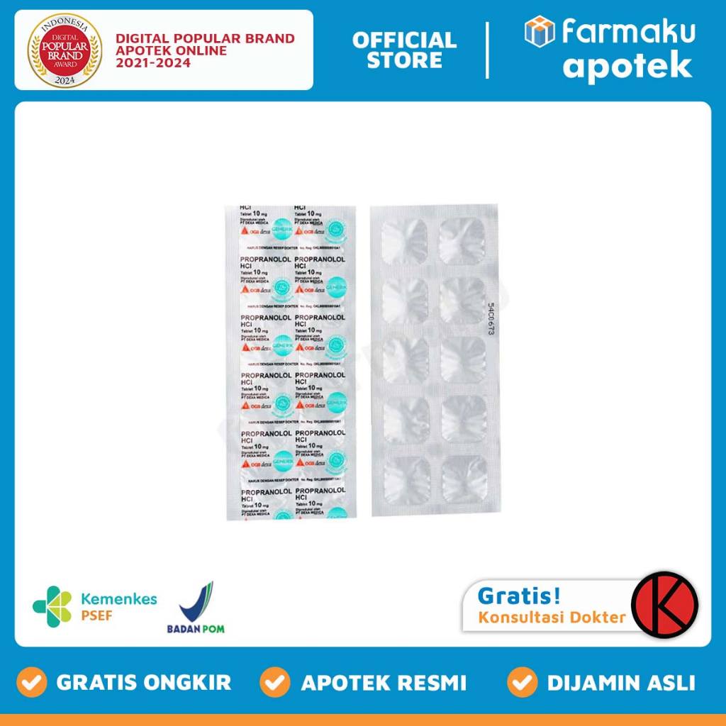 Propranolol 10 mg Dexa  Strip 10 tablet - HBK