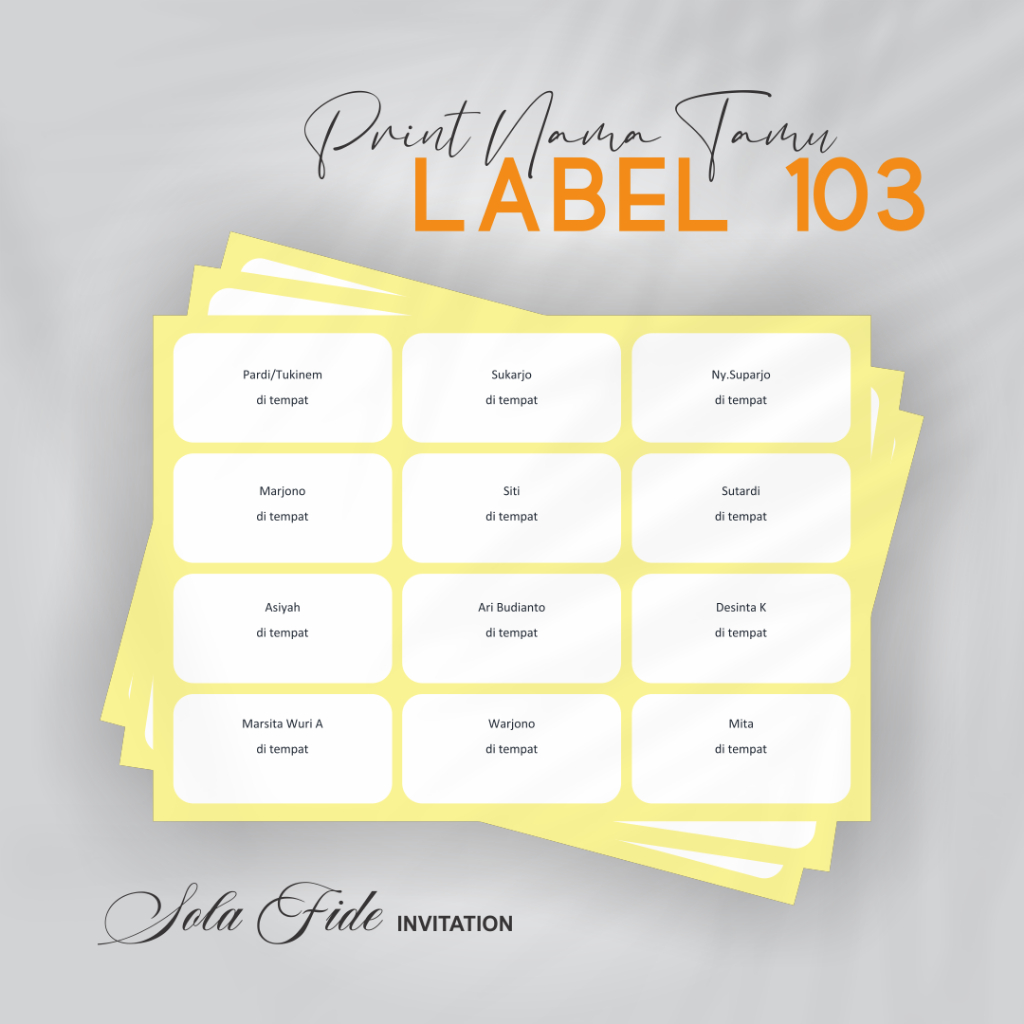 

LABEL N0.103 / Label Nama / Label Nama Undangan No.103 / Label Polos / Label Nama Polosan / Stiker Label Nama