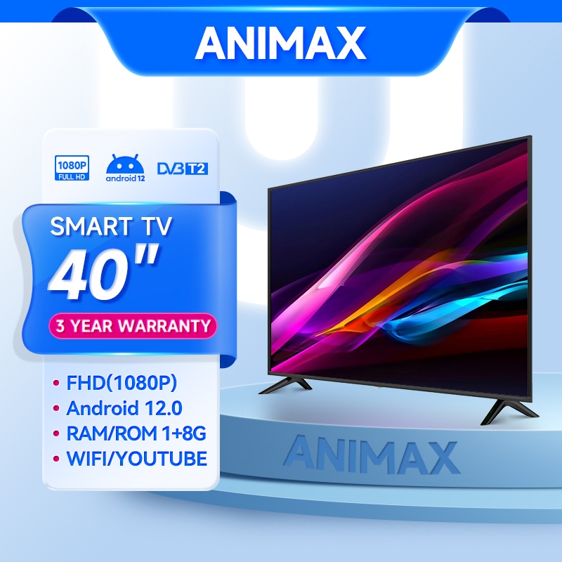 Animax TV Digital 40 Inch Smart TV LED FHD Android 14.0 Televisi LED Youtube-Web Browser-WIFI(Garans