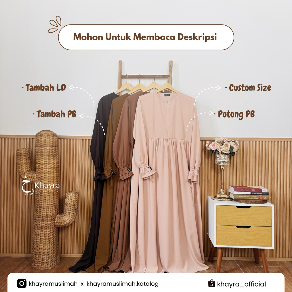 PERMAK GAMIS DAN ABAYA BY KHAYRA MUSLIMAH