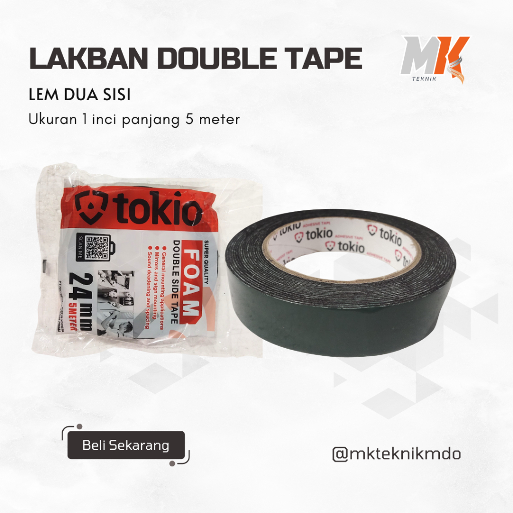 

LAKBAN DOUBLE TAPE TOKIO / ISOLASI DOUBLE TAPE / SELOTIP DOUBLE TAPE