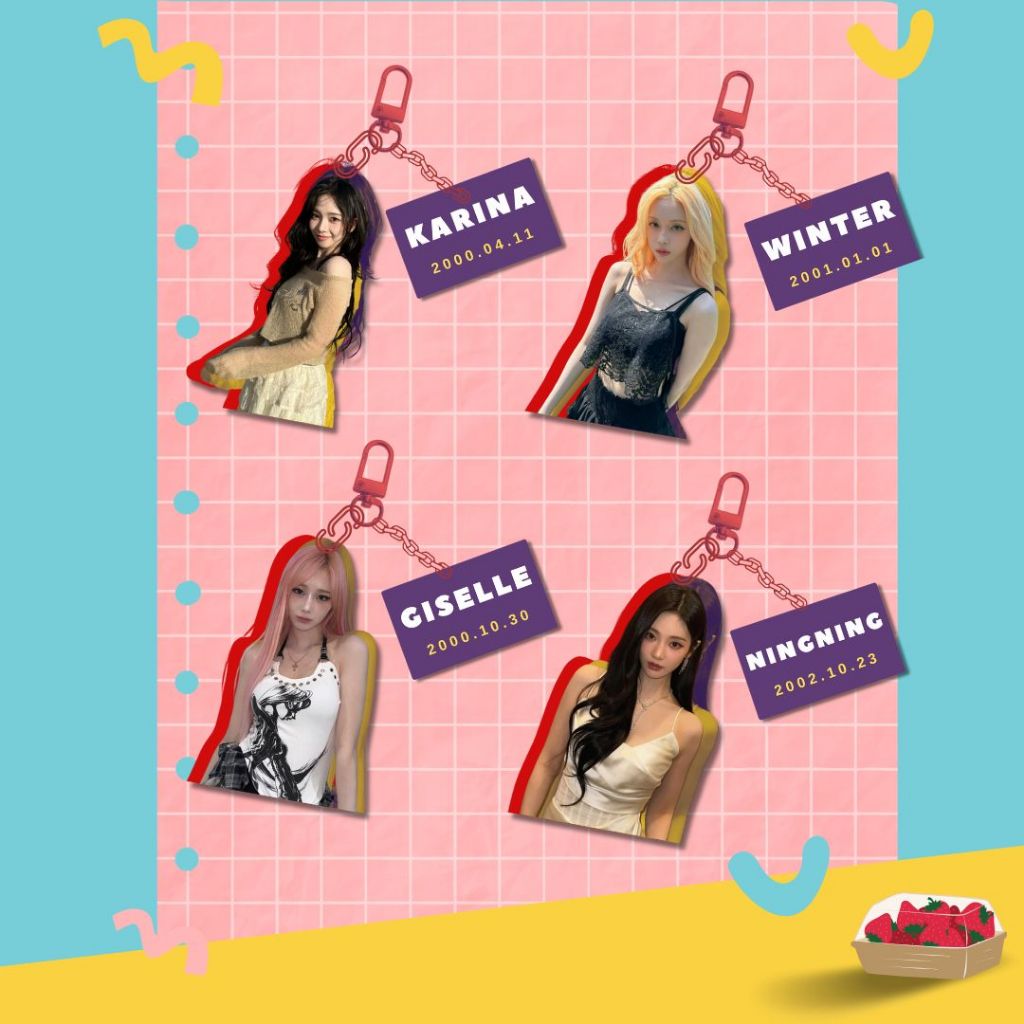 Free Gift AESPA by goodsberry (Keychain Mirror Pin Lovers-Card 4Cut-Photo)