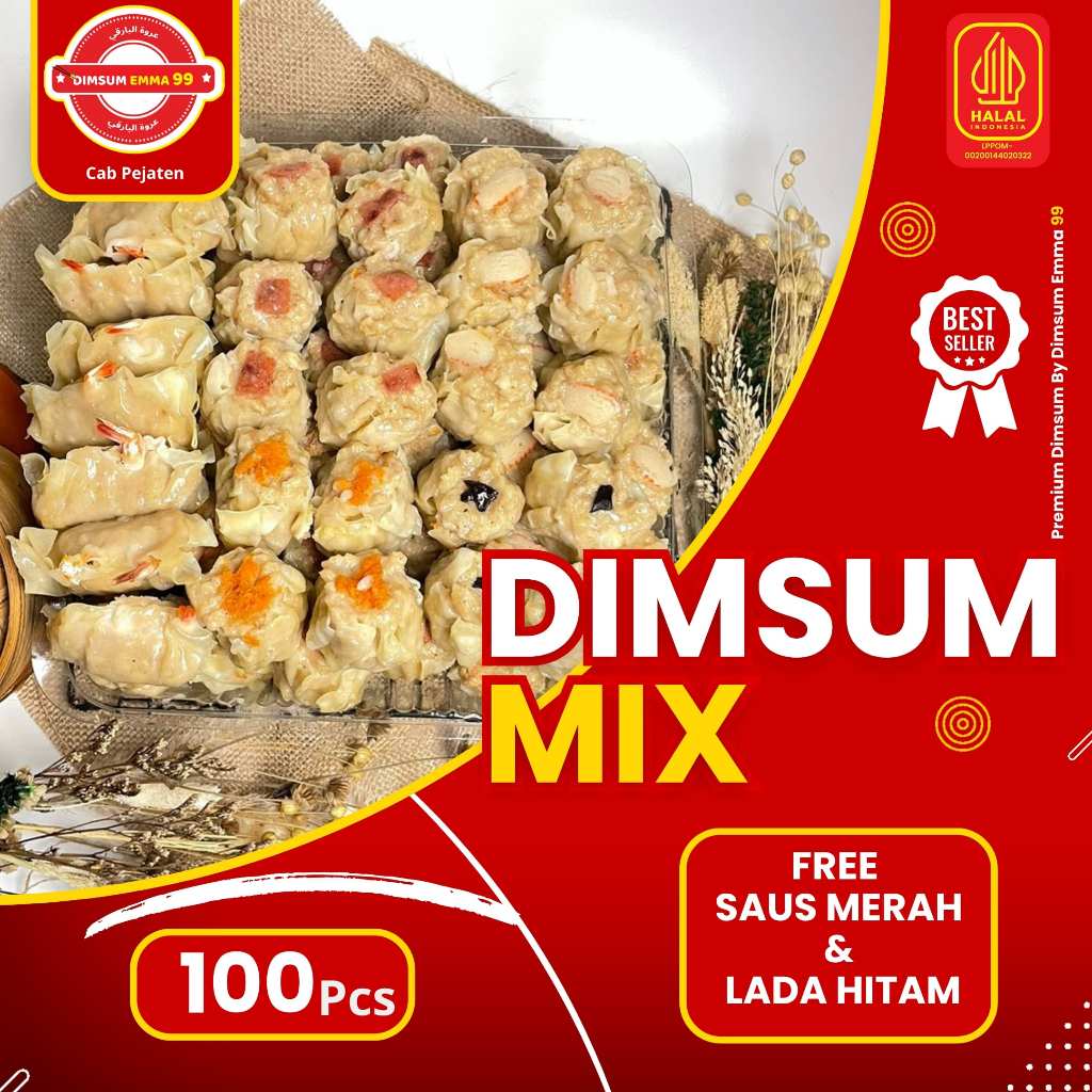 

GROSIR TERLARIS!! Dimsum Ayam Premium isi 100 pcs Mix Toping Frozen Free Saos Merah & Lada Hitam