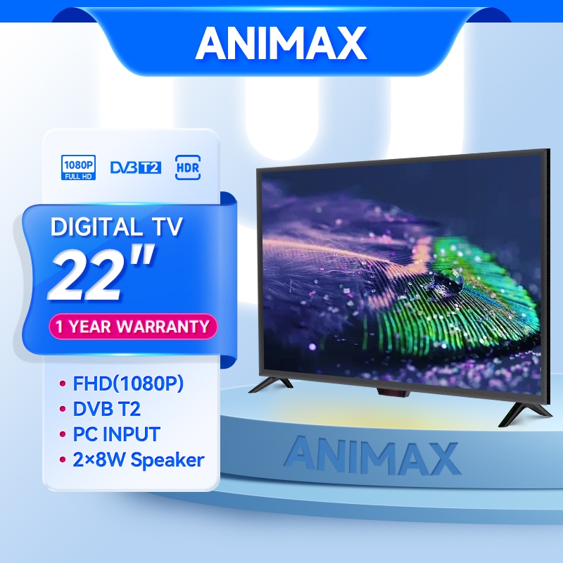(Promo)Animax TV Digital 21 Inch TV LED 21 inch 22 inch Digital TV LED FHD Garansi 1 Tahun